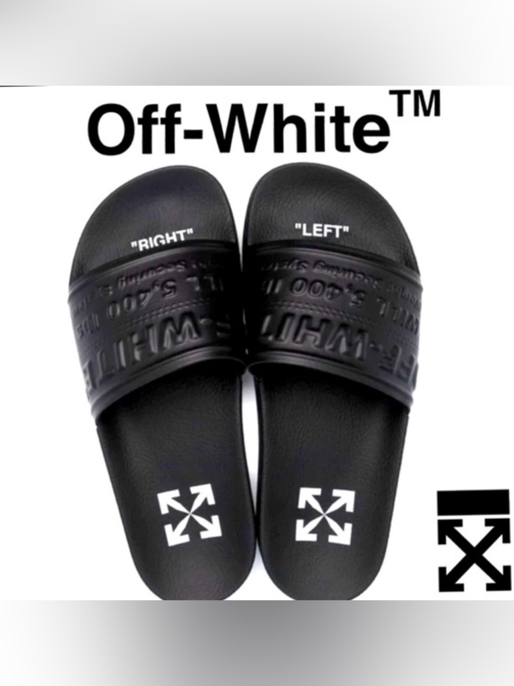 Off-White Logo Pool Slider Virgil Abloh Black Slip On
Sandals Size 9